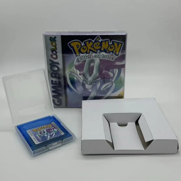 Pokemon Series Blue Crystal Gold Green Red Silver Yellow ESP Version GBC Game in Box for 16 Bit Video Game Cartridge No Manual