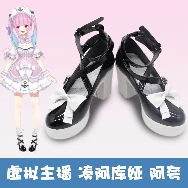

FC6Virtual Minato Aqua Cosplay Shoes Boots Hololive Akutan Aqua Cosplay Shoes For Hallowmas Party Women Men Adult@FC8！