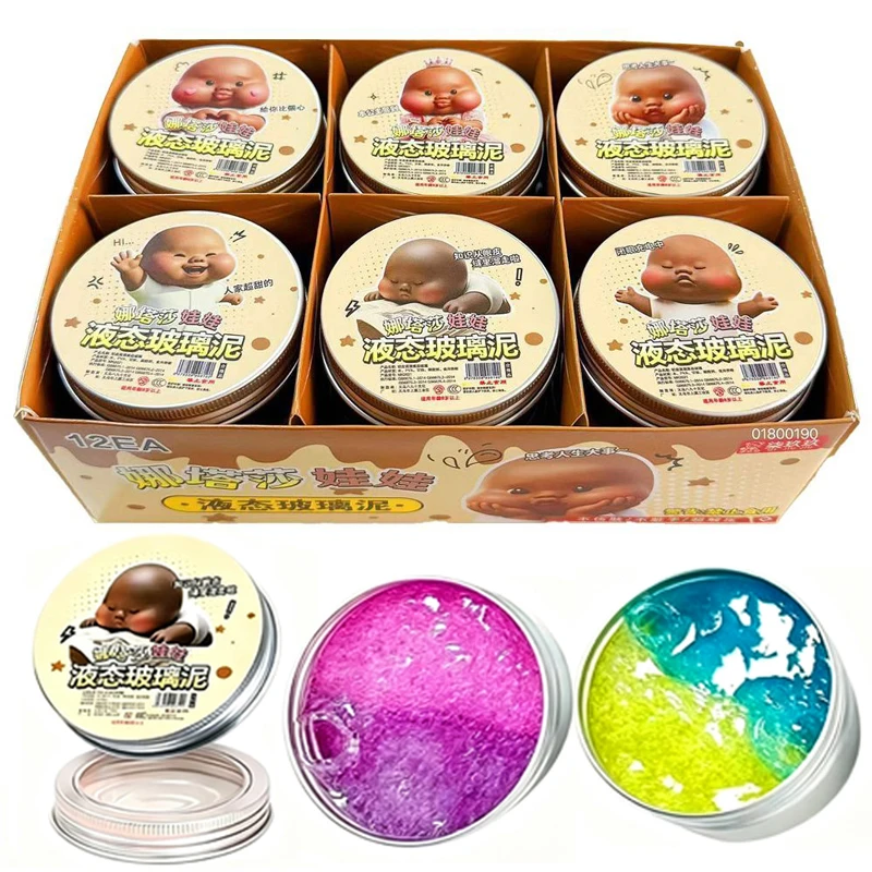 2026 New Natasha Doll Liquid Glass Slime Crystal Mud Clear Jelly Clay DIY Stress Relief Toy for Kids Adults Non-Toxic Safe