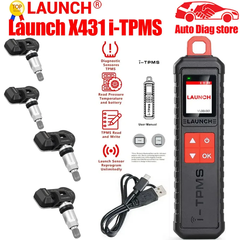 

LAUNCH X431 i-TPMS Tire TPMS X431 TSGUN 433 315MHZ RF-Sensor Can Work standalone by i-TPMS APP or Work with Launch X431 V V+ etc