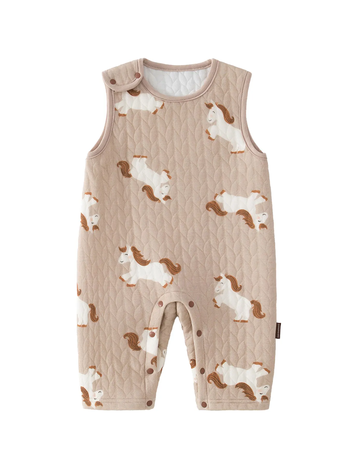 

Хлопковый комбинезон-нагрудник для малышей с единорогом, без рукавов, стеганый, на кнопках, теплый, для осени и зимы