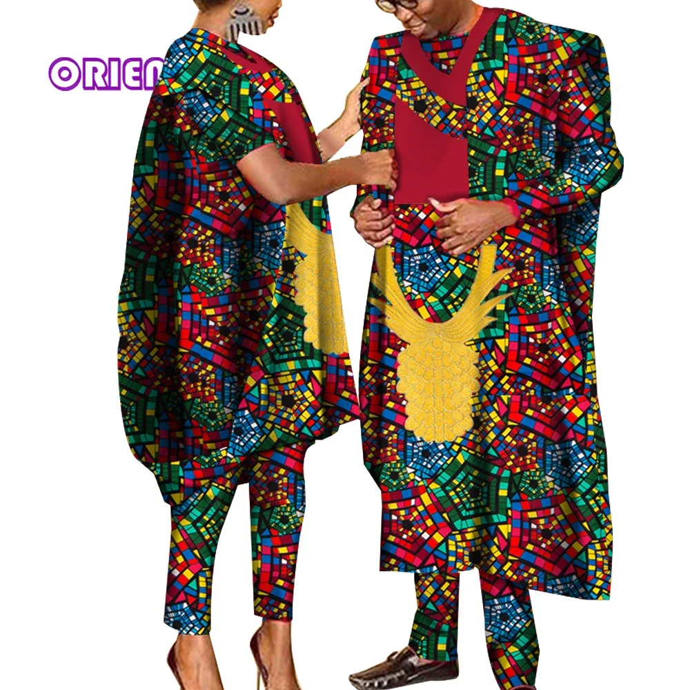 Couples African Clothes African Print Dashiki Dresses for Men Women Robe Africaine Wedding Party Dress African Gown WYQ505