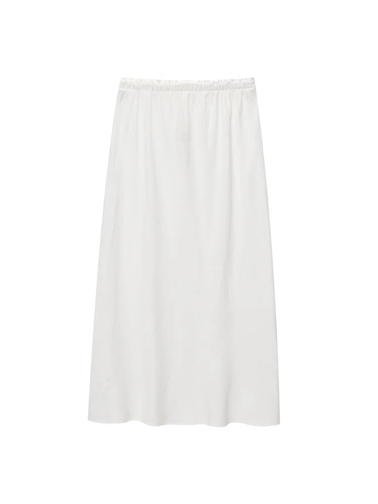 TFMLN Summer New Women Long Skirt Elastic High Waist Casual Straight Midi Skirt Chic Women Fashion Daily Commuting Outfits