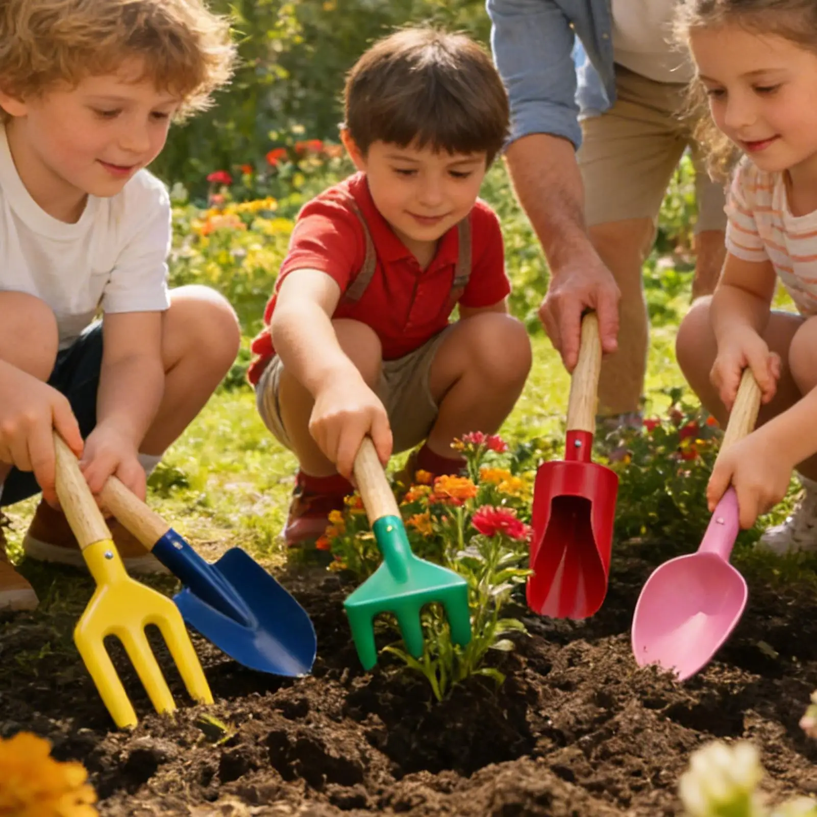 Kids Gardening Tools Set  Outdoor Beach Educational Learning Toys For Boys Girls Digging Planting Seeds Flower Pot Stem Gift