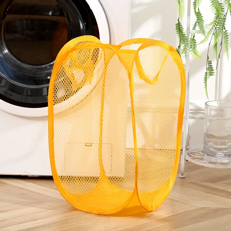 Mesh Foldable Dirty Clothes Basket, Monochrome Minimalist Dirty Clothes Basket, Household Bathroom Laundry Basket