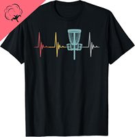 Disc Golf Retro Heartbeat Gift Ultimate Player Par Gift Idea T-Shirt Graphic T Shirts  Unisex Summer Streetwear Tops Ropa Hombre