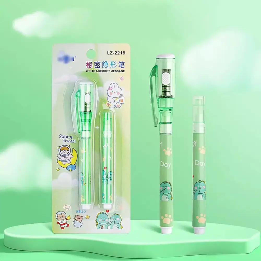 

Mysteriously Disappearing Invisible Pen With Refills With Small Light Led UV Lamp Cute Invisible Marker Double Head Gel Pen