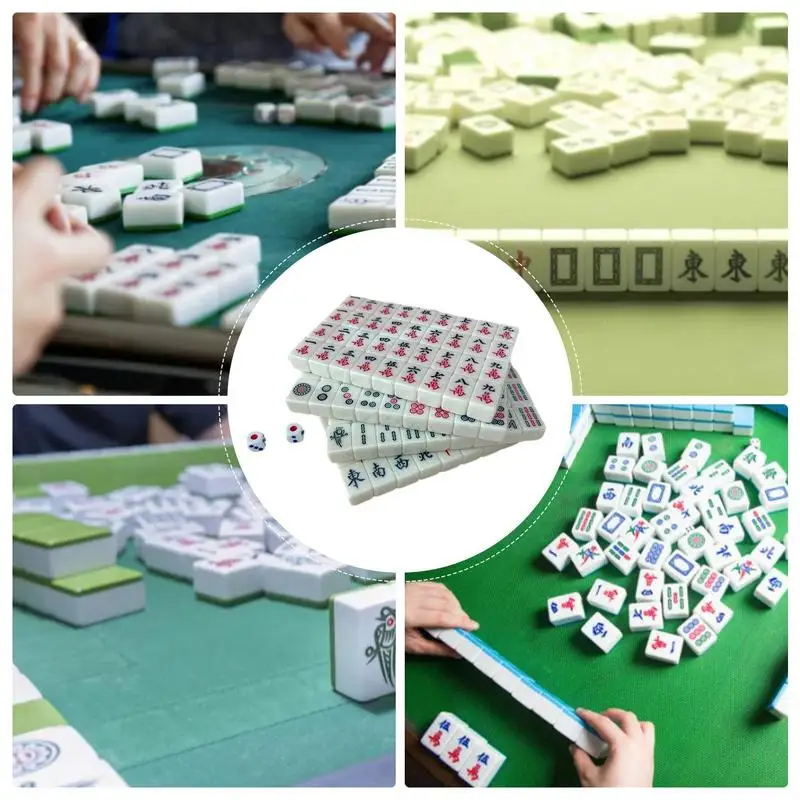 Mini Mahjong Chinese Mahjong 144 stücke 20mm Reise Brettspiel für Spaß Camping exquisit geschnitzt tragbare Mahjong