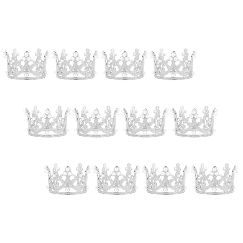 

12pcs Pearl Crown Napkin Rings Silver Metal Zinc Alloy Table Decor Valentine Day Wedding Party Dinner Home Accessories