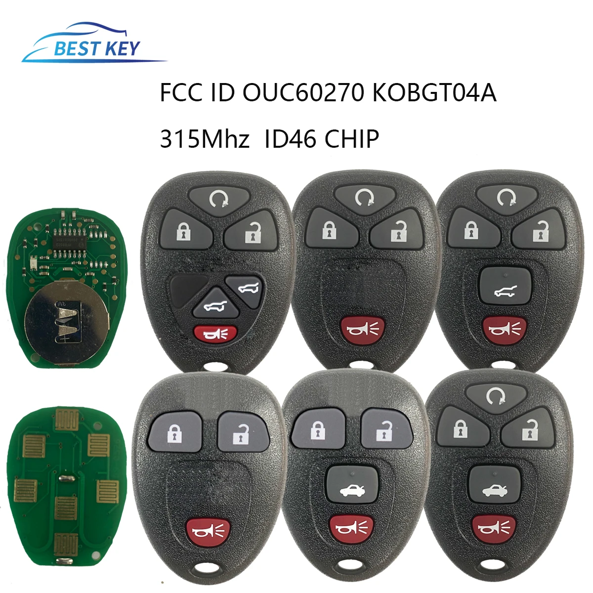 BEST KEY Smart Remote Key  For Chevrolet Tahoe Traverse For GMC Chevy Silverado For Buick Hummer 3 4 5 6 Buttons 315MHz OUC60270