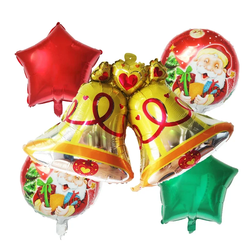 5 uds Globos de Feliz Navidad decoración lindo muñeco de nieve Santa globo de árbol de Navidad para Año Nuevo 2024 adornos para el hogar Globos regalos de Navidad