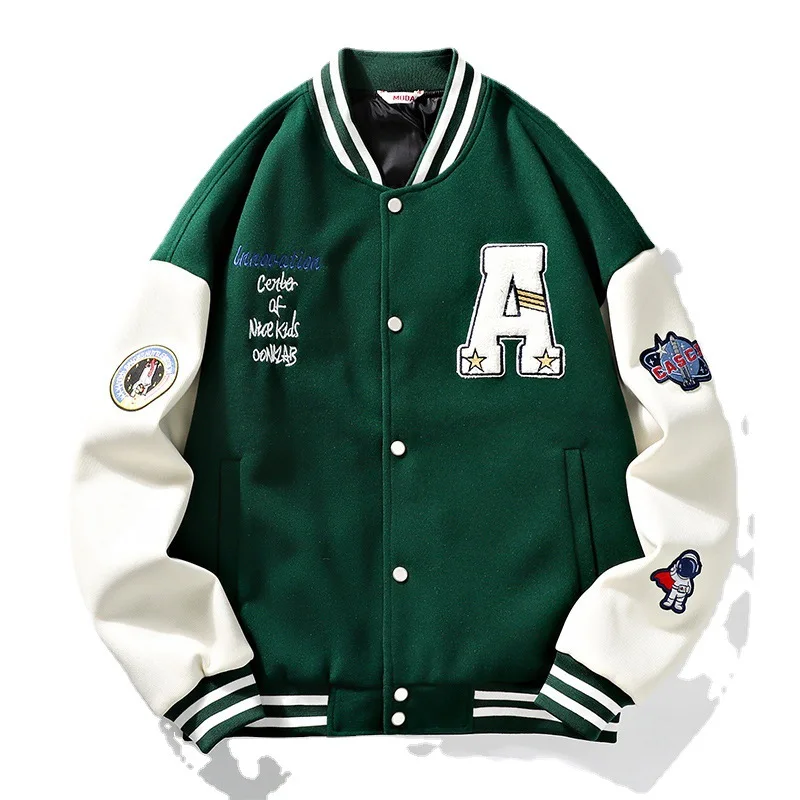 

High-quality Retro Embroidered Logo Outdoor Baseball Lather Streetwear Jacket For Men