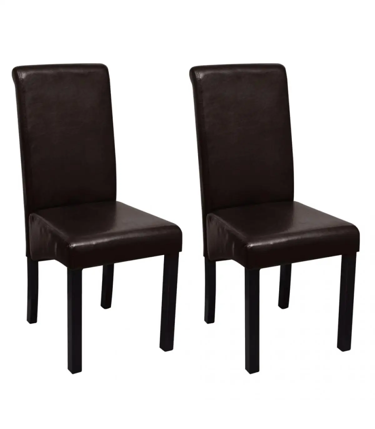 Dining chairs dining chairs 2 units Brown synthetic leather