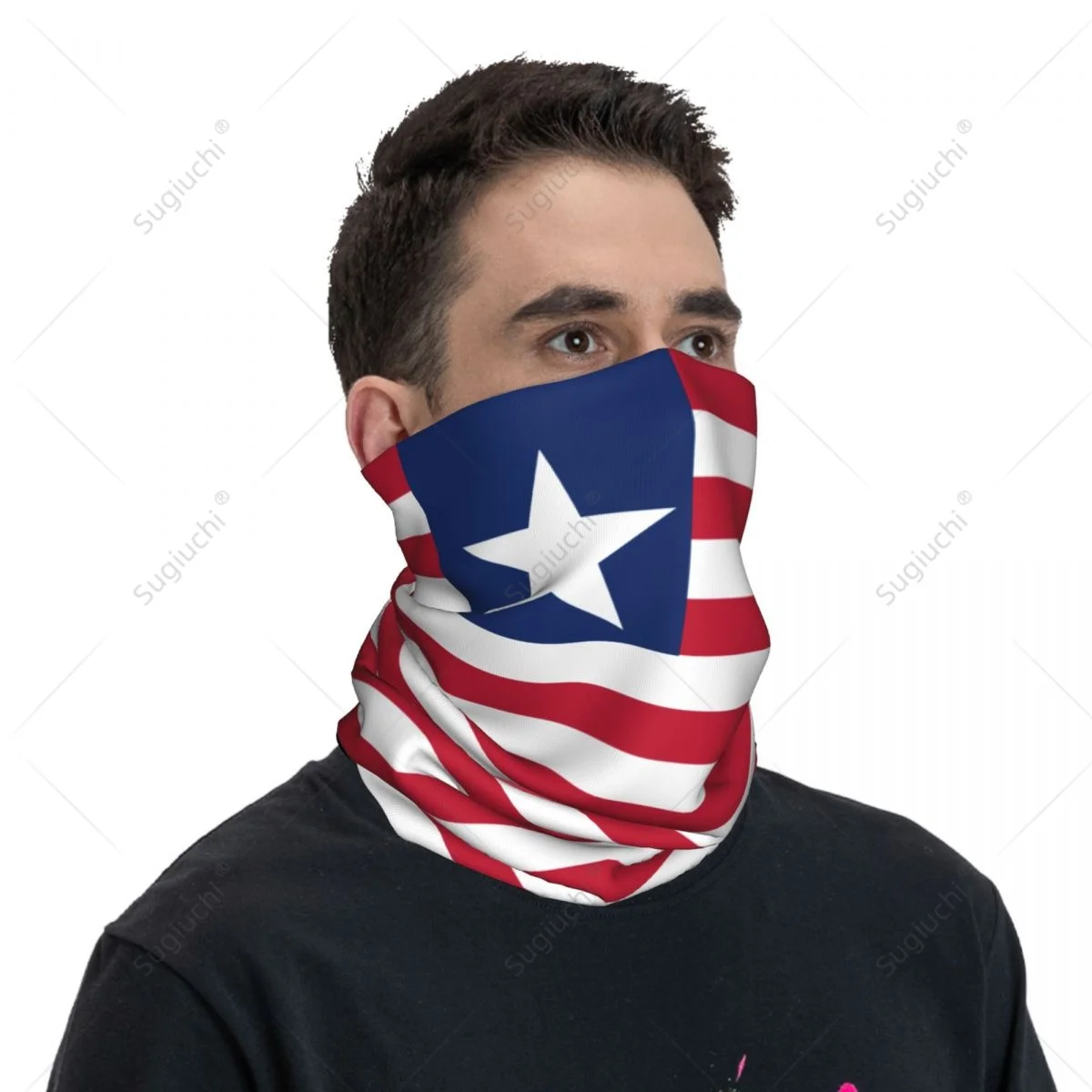 Unisex Liberia Flag Neckerchief Scarf Neck Face Mask Scarves Neck Warmer Seamless Bandana Headwear Cycling Hiking