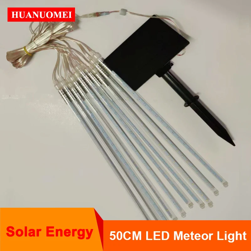 50CM Solar LED Meteor Light Decoration Outdoor Garden Street Landscape Lamp Fairy 5V Red Green Blue Warm White Colorful Tube RGB