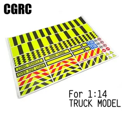 Model Sticker Reflective Warning Strip Decorate for 1/14 Ray Speed Tamiya RC Truck Trailer Tipper Scania Hercules Car DIY Parts