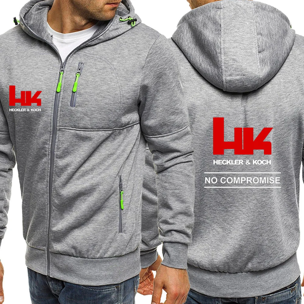 2025 Spring And Autumn Man's Hk Heckler Koch No Compromise Logo Print Padded Skin-Friendly Comfortable Coat Hoodies Jacket view 3