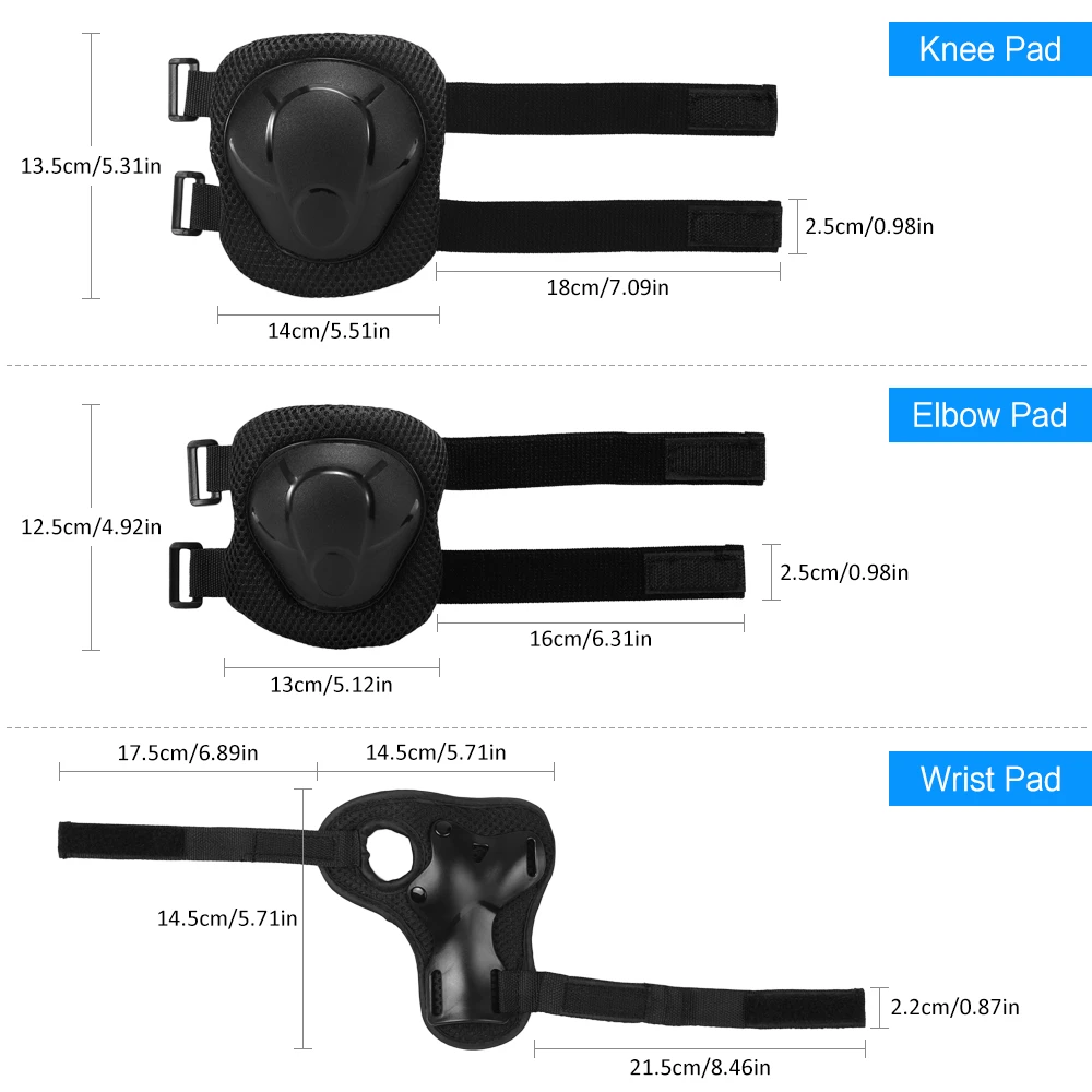 Kids 7 in 1 Helmet and Pads Set Adjustable Kids Knee Pads Elbow Pads Wrist Guards for Scooter Skateboard Roller Skating Cycling