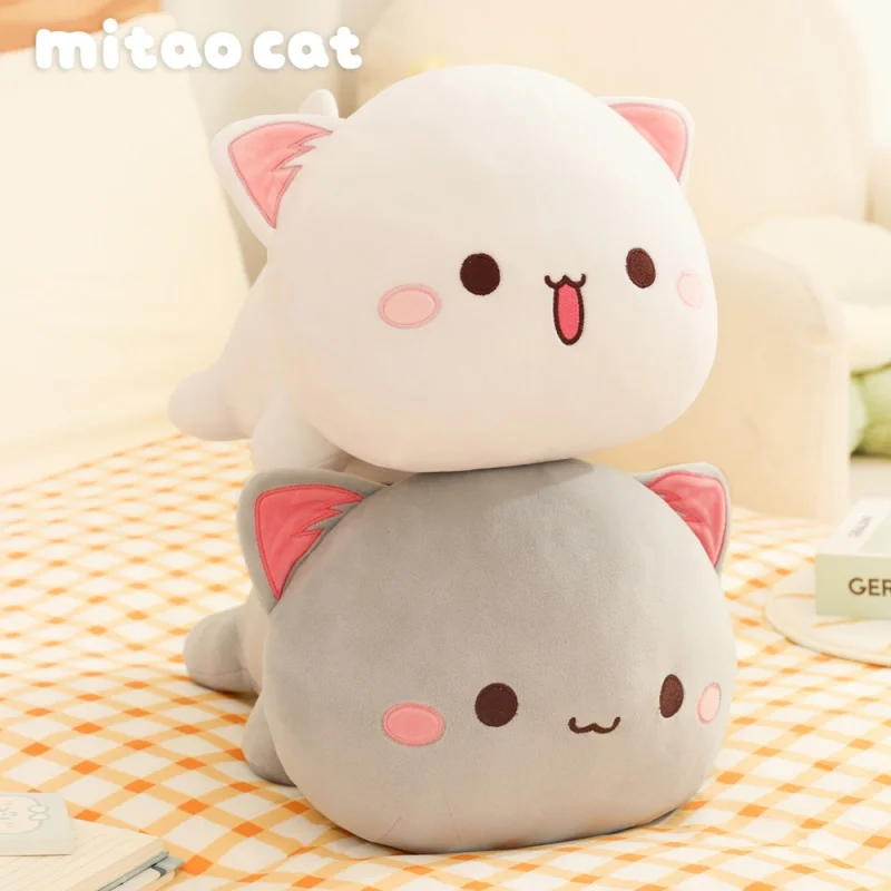 Original Mitao Cat Plush Doll Cute Cartoon Lying Cat Soft Stuffed Toys Sleeping Hug Pillow Cushion Home Ornament Birthday Gift