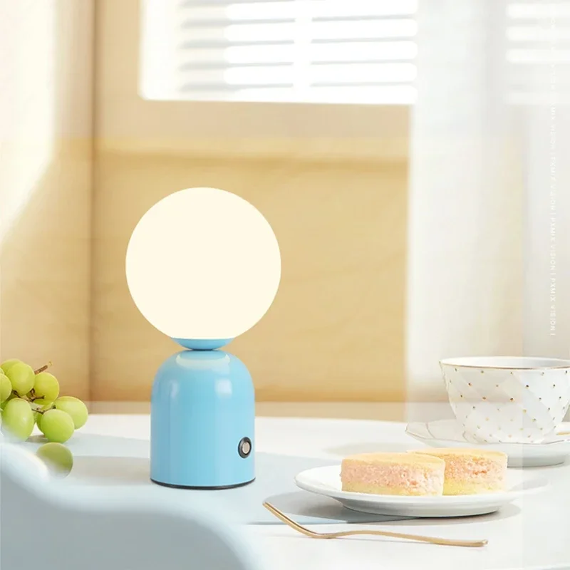 Nordic Rechargeable Table Lamp Desktop Decoration Lamp Coffee Shop KTV Atmosphere Bedside Lighting Fixture