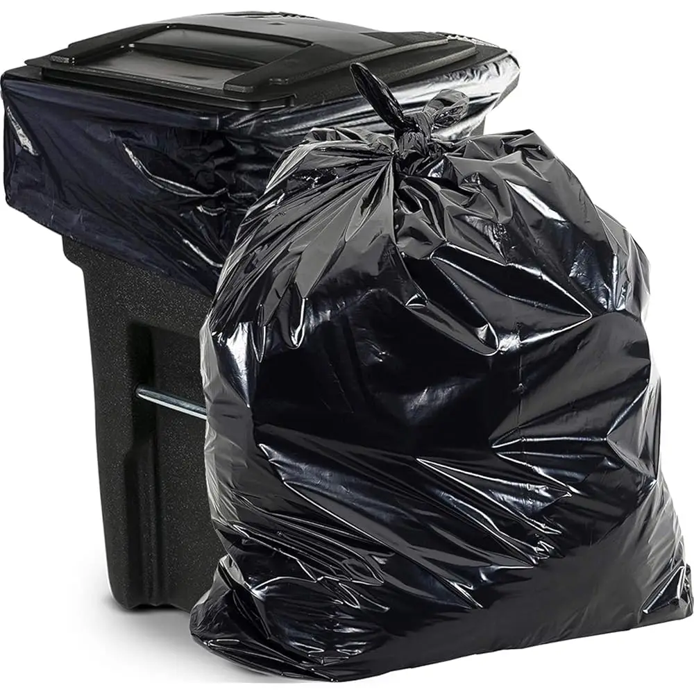 

65 Gal Black Heavy Duty Garbage Bags 1.5 Mil - 50\x 48\ - Pack of 50 - For Contractor, Outdoor, Construction, & Storage