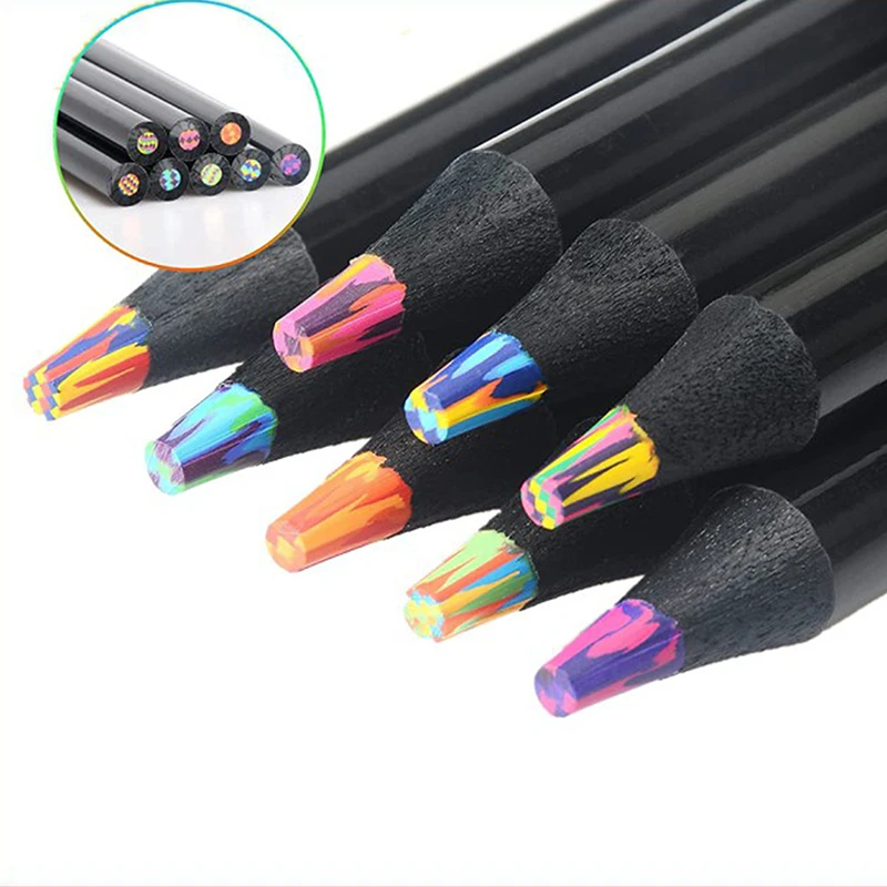 1pcs Cartoon Fashion Gradient Rainbow Pencils Colorful Innovative And Practical For Adults Art Drawing Coloring Sketching