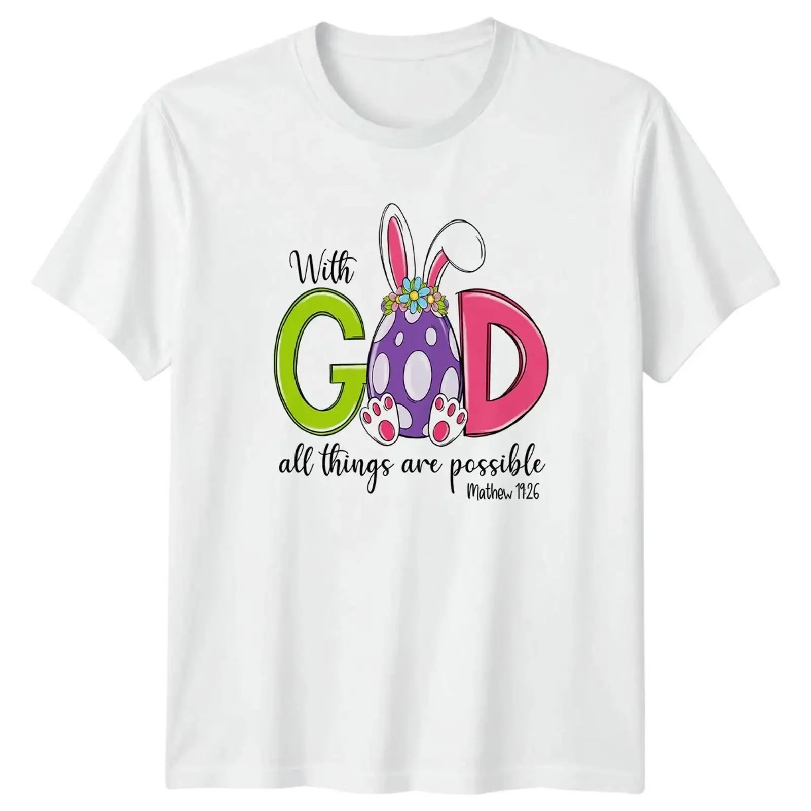 Mit Gott sind alle Dinge möglich Frauen T Shirt Schriftzitat christlicher Glaube vintage Washed Casual graphic