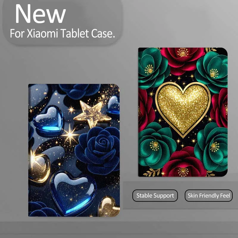 

Shiny Heart Star Flower For Xiaomi Redmi Mi Pad 4 5 6 7 8 K SE Mini Pro Plus Max 10.1 11.2 inch Tablet Case