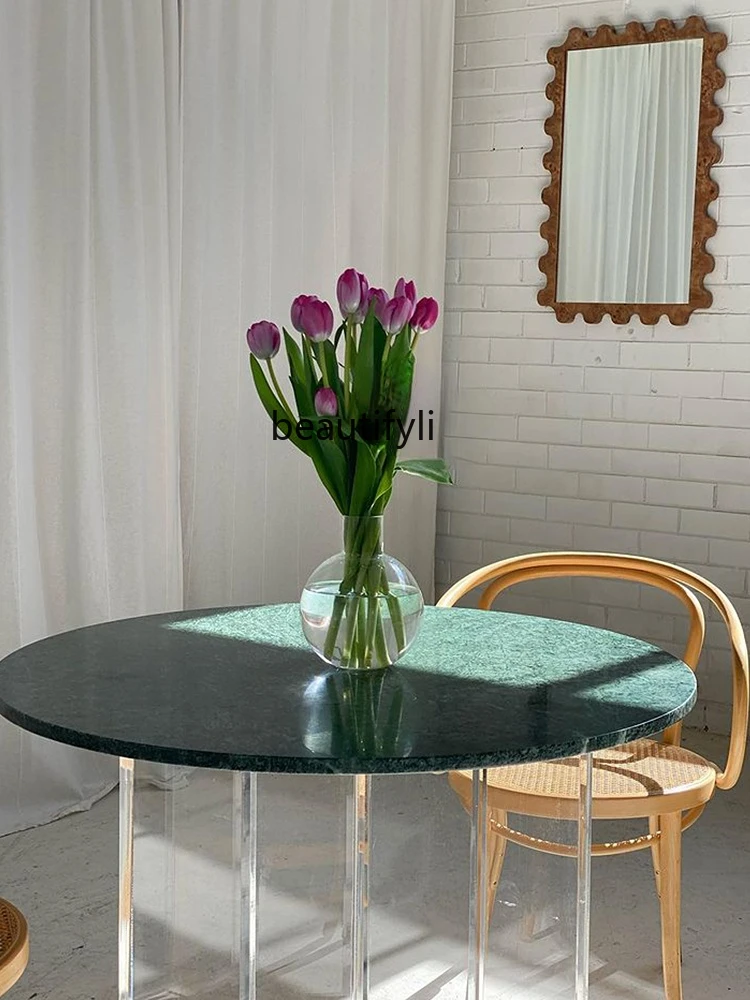 Acrylic Stone Plate round Dining Table Living Room Marble round Table Coffee Shop Negotiation Table