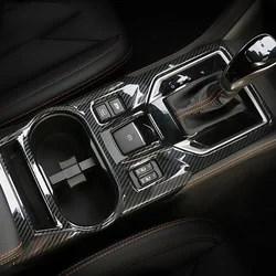 Carbon Fiber Interior Gear Shift Shifter Panel Cup Holder Cover Trims For Subaru Impreza XV 2018 2019 2020 2021 2022 2023