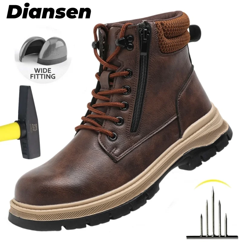 快適な保護安全靴男性の作業用安全靴アンチスマッシュアンチインパクトとアンチパンクチャー作業ハイキング革靴