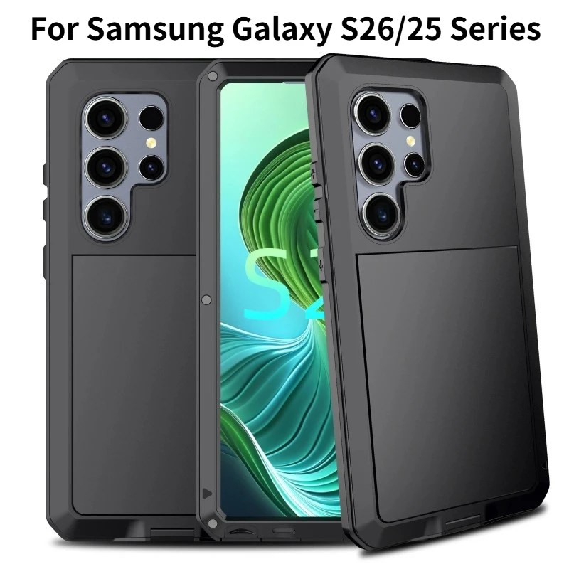 Heavy Duty Armor Shockproof Case for Samsung Galaxy S26 Ultra S25 S24 S23 Plus Support Wireless Charge HD Screen Protector Cover