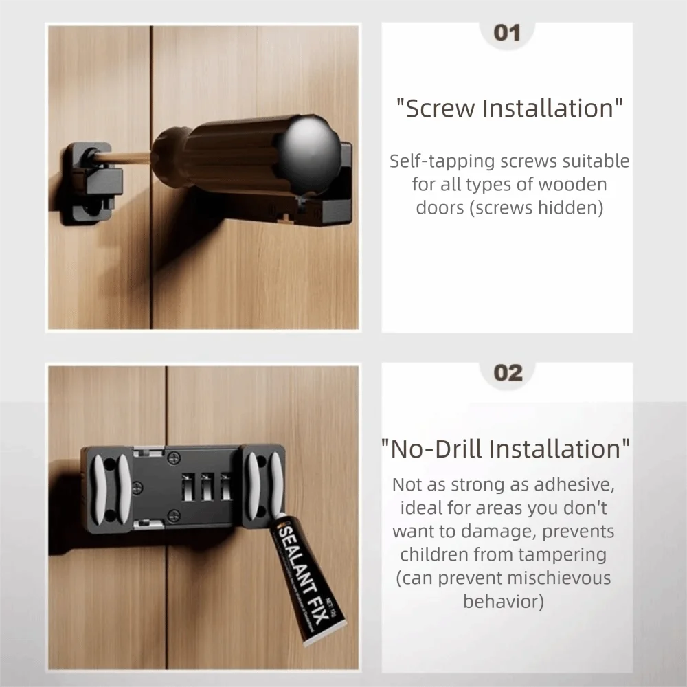 

Adjustable Cabinet Password Lock Enhanced Security Zinc Alloy Door Bolt Lock Erosion Resistant Security Lock Wine Cabinets