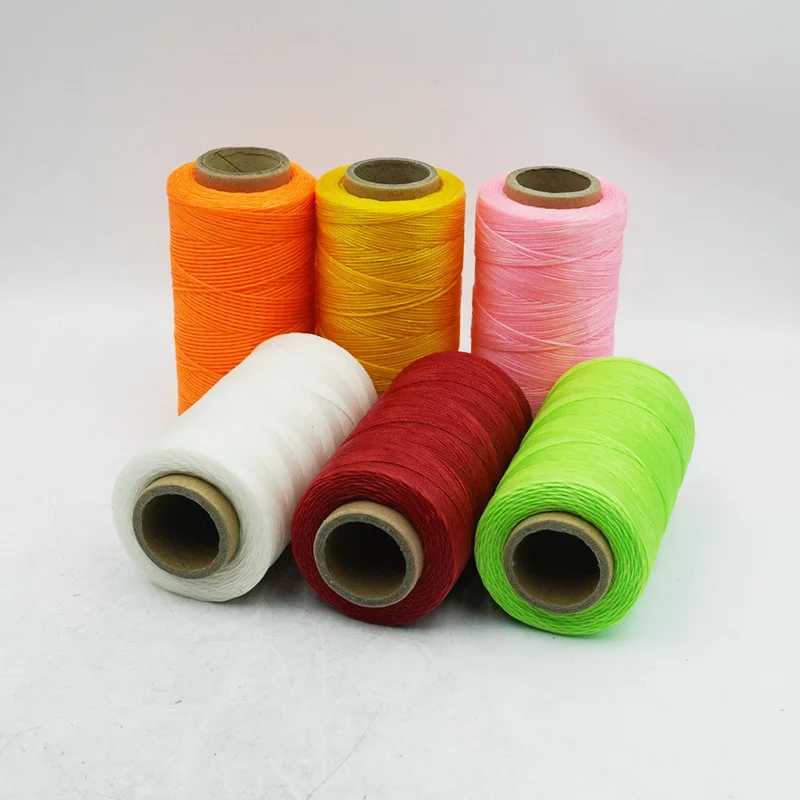 Flat Waxed Leather Thread Polyester 150D/0.8mm 50Meters, All Purpose Hand Sewing