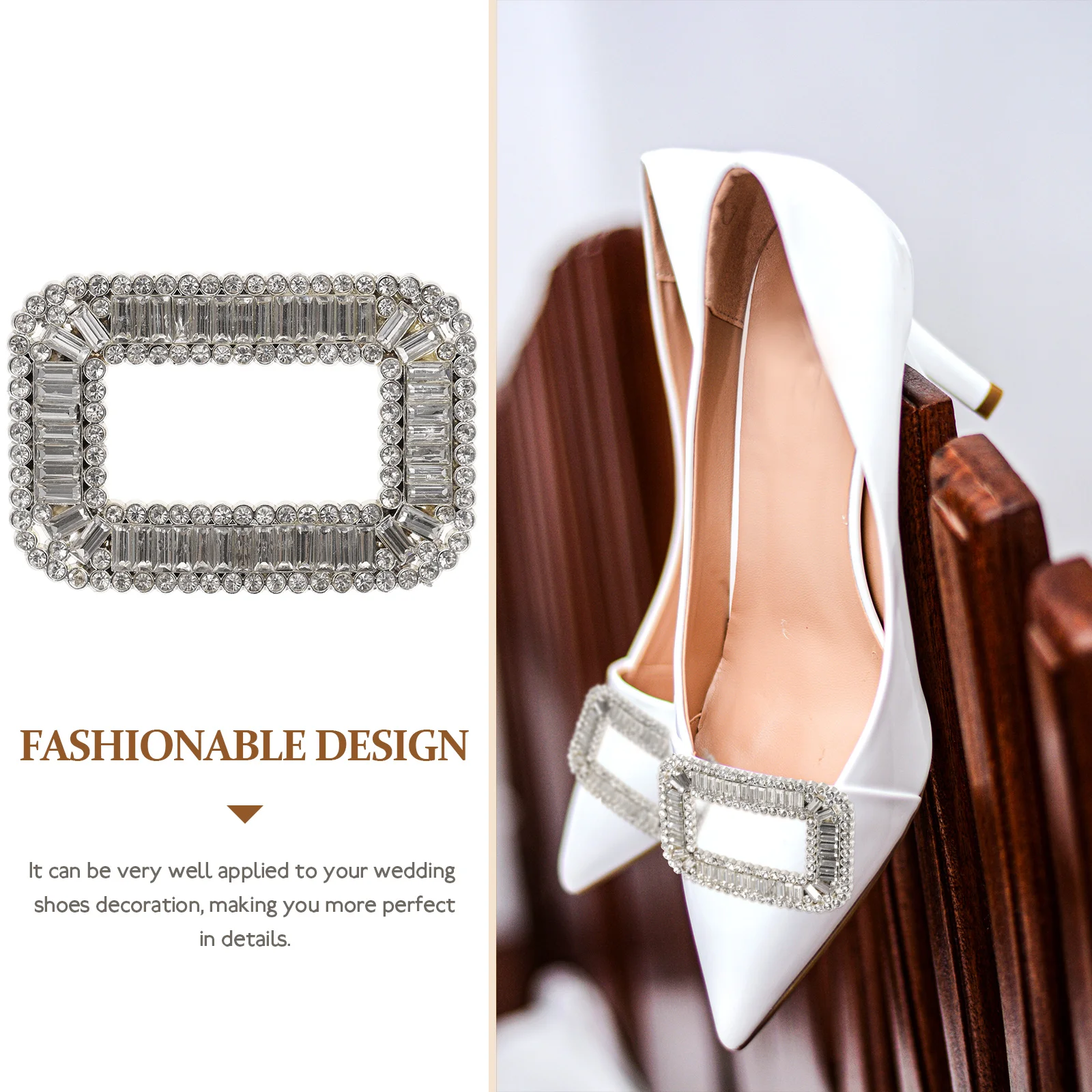 

Jeweled Clip Crystal Buckle Flower Shape Bride Wedding Detachable Removable Decorative Accessories Shoe Decoration Bridal Shoe