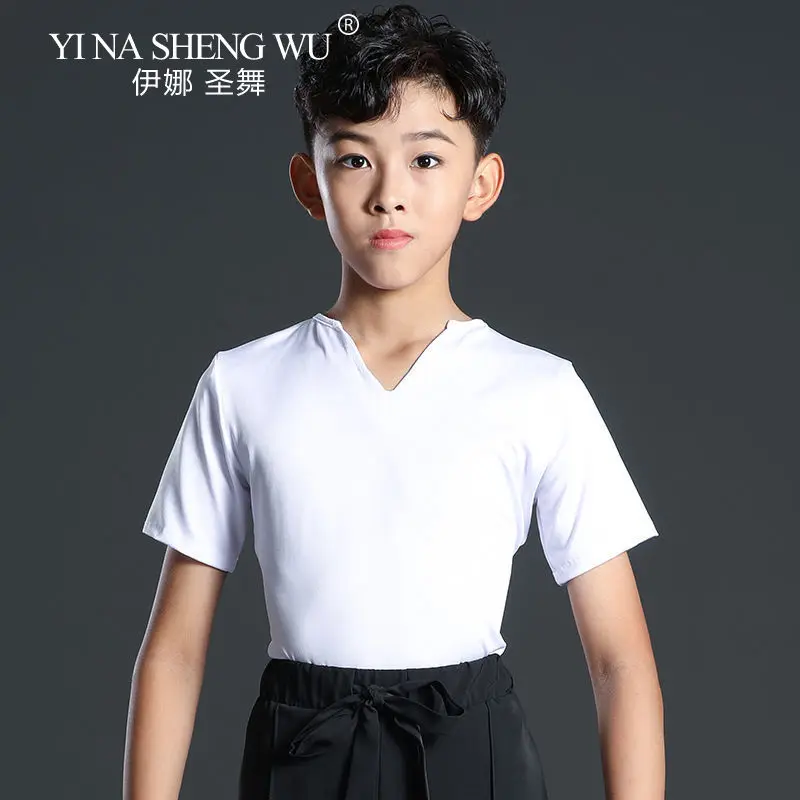 Jongens Latin Dans Kostuum Kinderen Professionele Stijldansen T-shirt Broek Pak Rumba/Cha Cha/Samba Prestaties danskleding