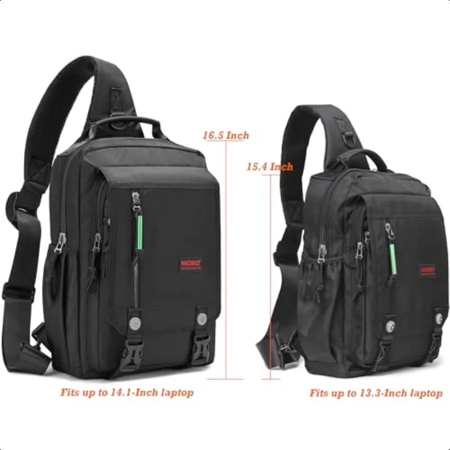 Sacs à bandoulière sacs à dos d'épaule de poitrine 13.3 ''14.1'' 15.6'' sac à dos pour ordinateur portable sac à bandoulière voyage en plein air