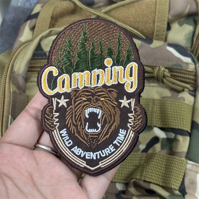 Parche táctico bordado oso militar con velcro para mochila y ropa - imagen 2