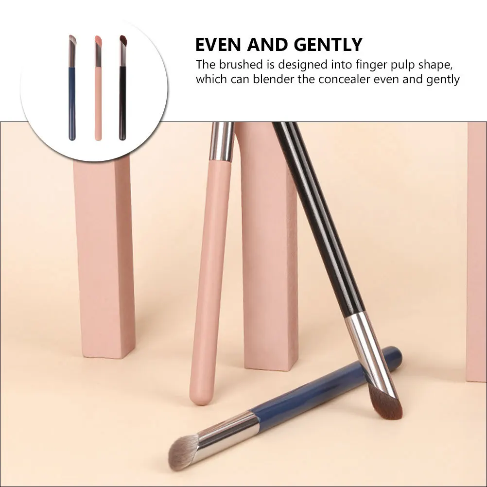 3 個のコンシーラーメイクブラシセット指のパルプ形状ソフト人工アイシャドウ鼻輪郭ツール用