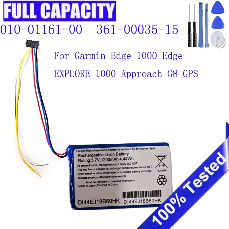 010-01161-00 1200mAh Battery For Garmin Edge 1000 Edge EXPLORE 1000 Approach G8 GPS 361-00035-15 + Tools