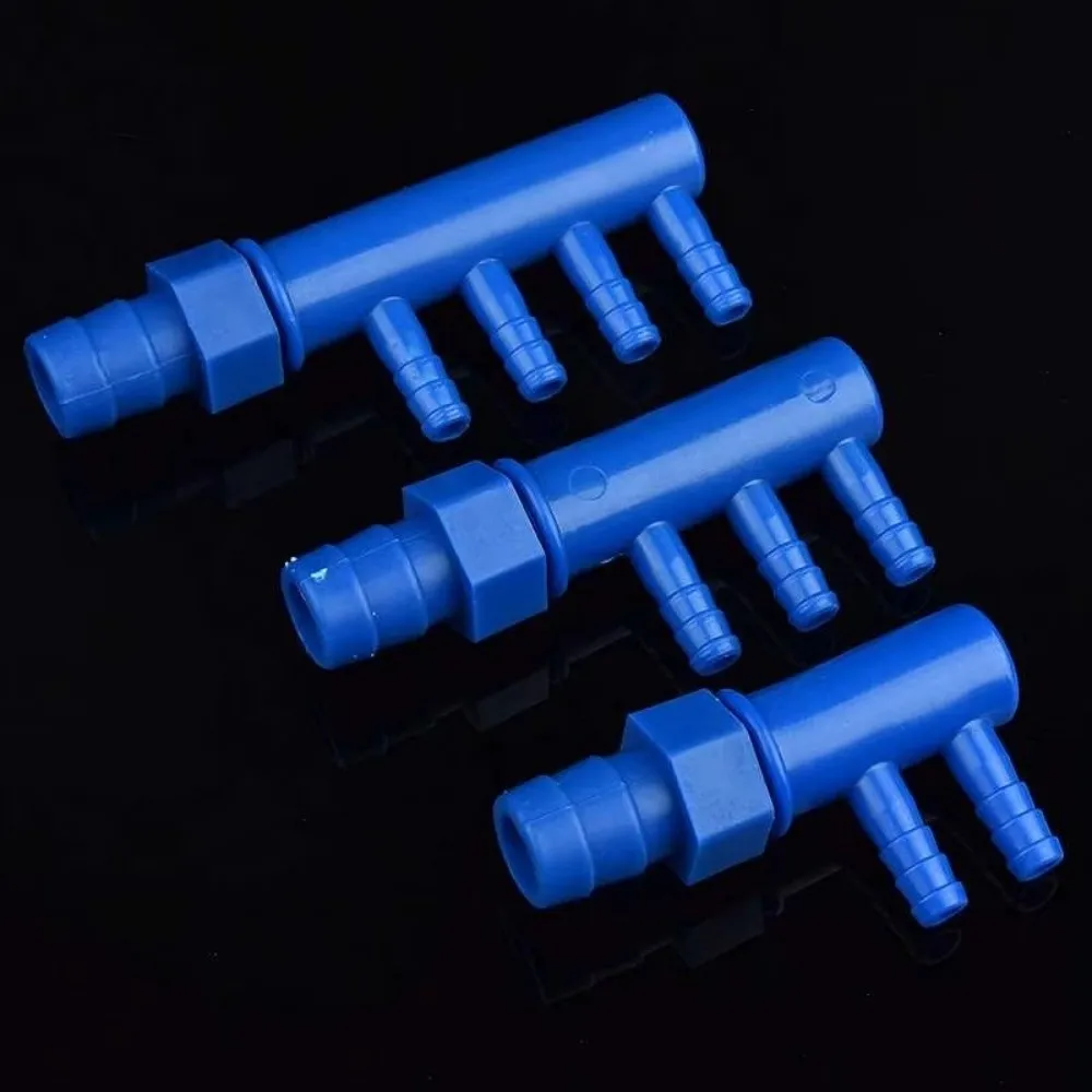 Plastic Male Thread Water Divider Multi Outlet Y Type Aquarium Fish Tank Hose Connector Barbed Port 9mm 3-Way 4-Way