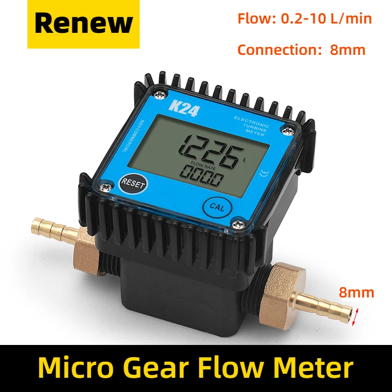 High-precision Turbine Flow Meter Water Diesel Gasoline Methanol Kerosene Liquid Flow Meter Electronic Digital Display Meter