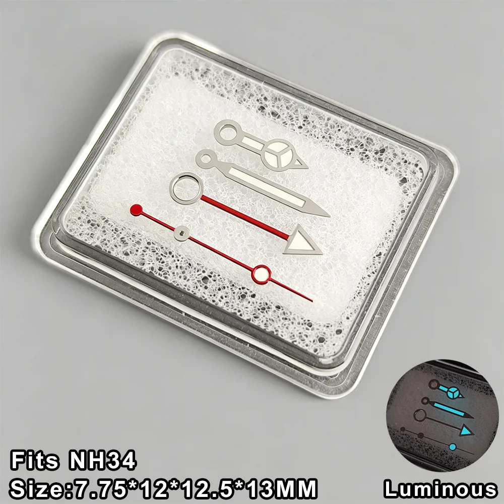 NH34 Hands For NH34 BGW9 Blue Luminous Hand NH34 GMT Hand Parts Suitable For NH34 Watches Pointer Accessories NH34 Movement Hand