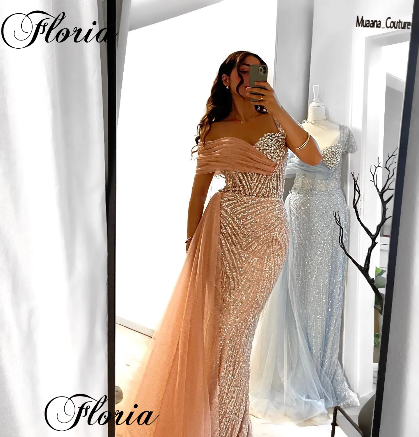 Champagne Simple Evening Dresses With Detachable Tulle Train Vintage Off Shoulder Prom Dresses Vestidos De Gala Boho Party Gowns