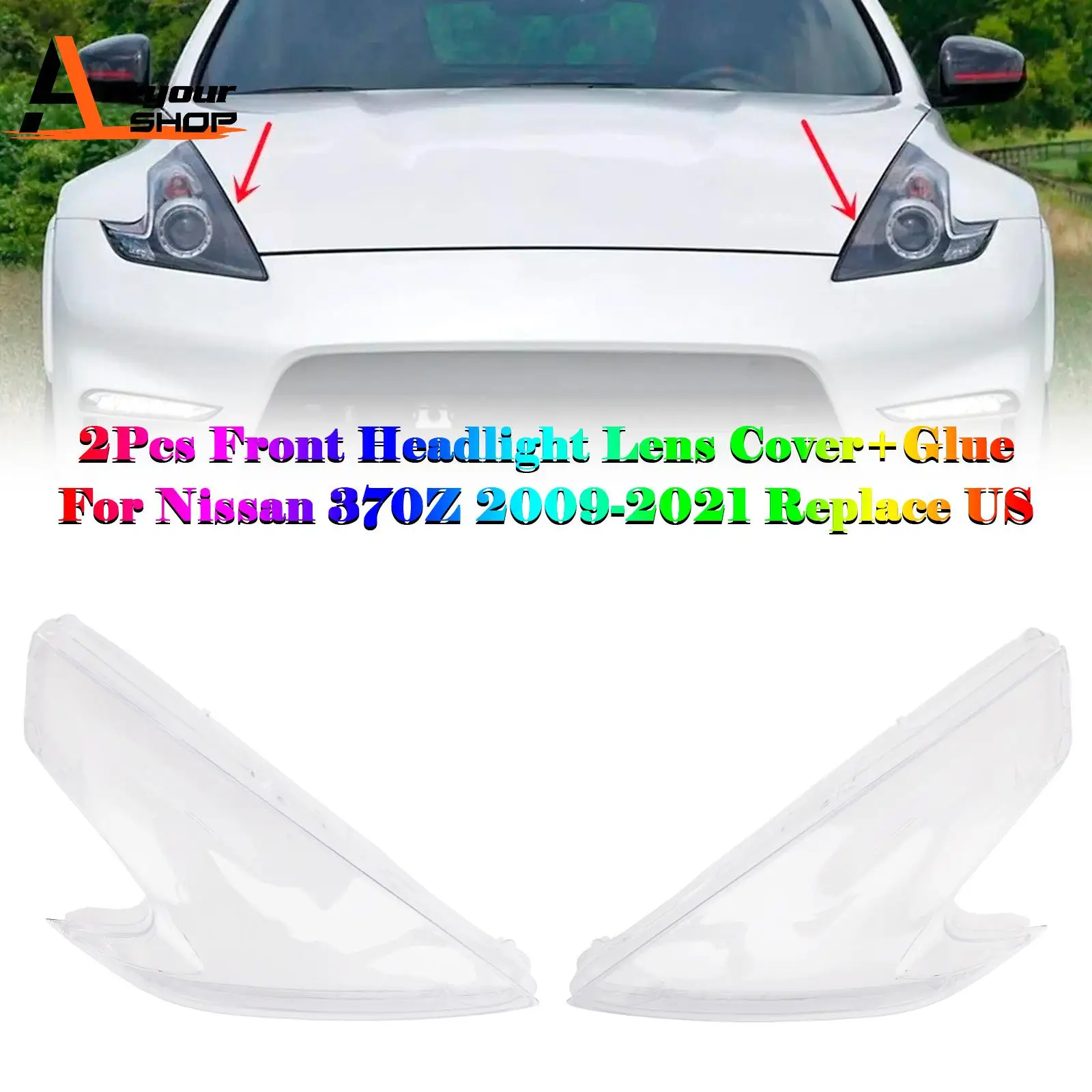 

2 шт. крышка объектива передней фары для Nissan 370Z 2009-2021 замена США