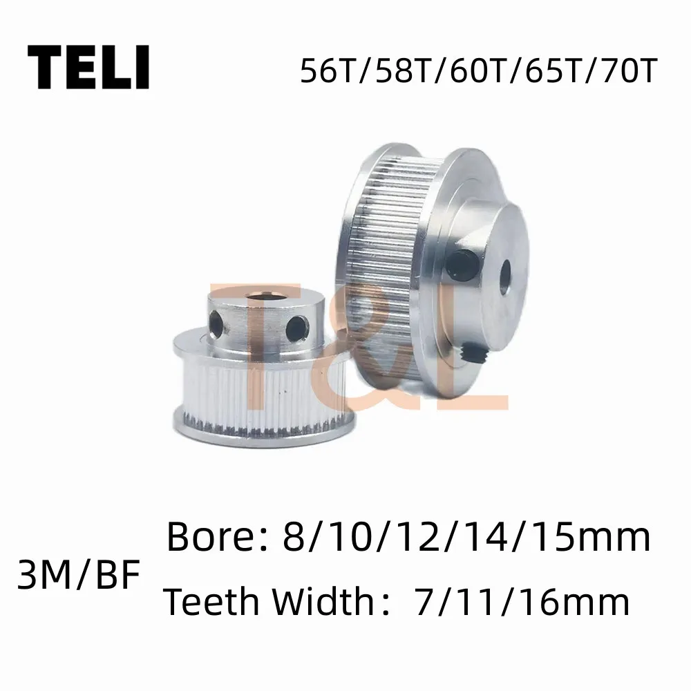 

HTD 3MBF 56-70Tooth Timing Pulley Bore 5/6/6.35/7/8/10/12/14/15mm Synchronous Wheel For Teet Width 7.11.16mm 3D Printer 3M Gears