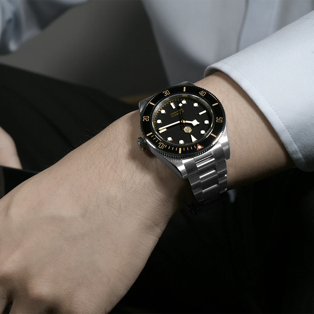 San Martin Mechanical Men\'s Watches 40mm BB58 Retro Dive NH35 Automatic Watch for Men 20Bar Waterproof Sapphire Luminous SN0008