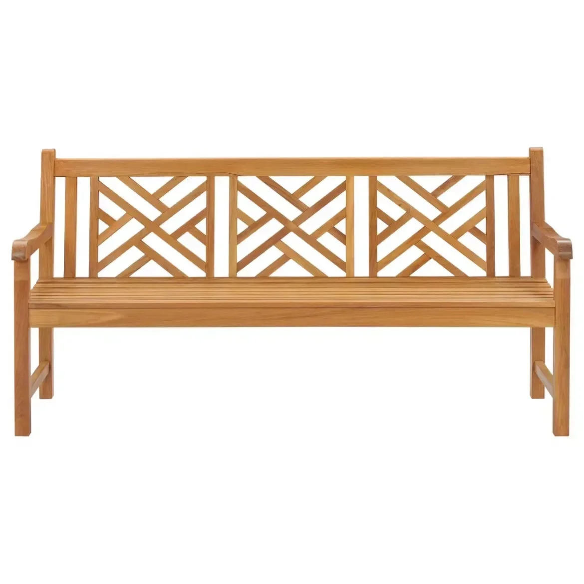A Hot selling courtyard teak wood patio three seat chair outdoor furniture garden bench