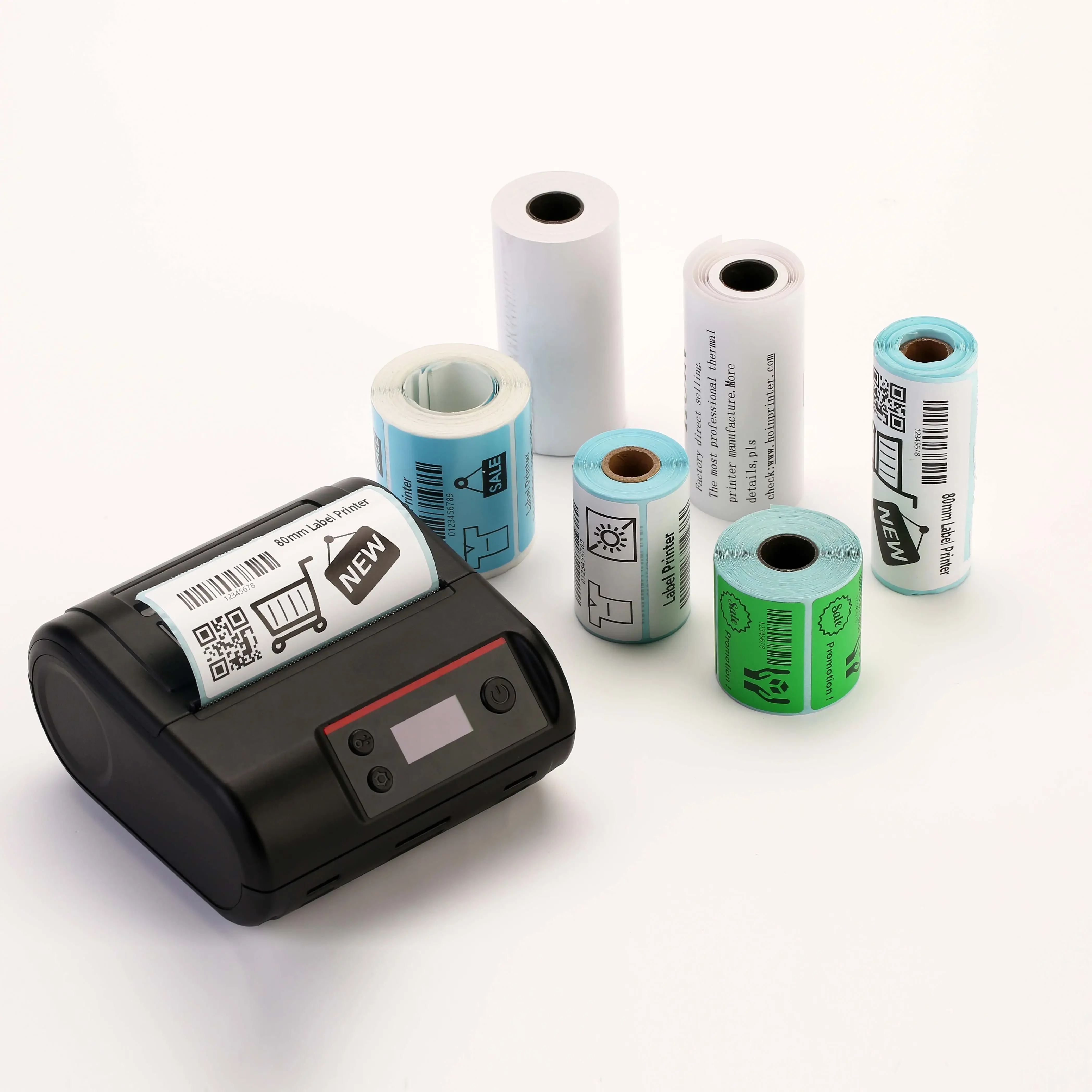 High Quality Dual Printing Label and Receipt Printer Mini Portable USB Bluetooth Wireless 80mm Thermal Printer