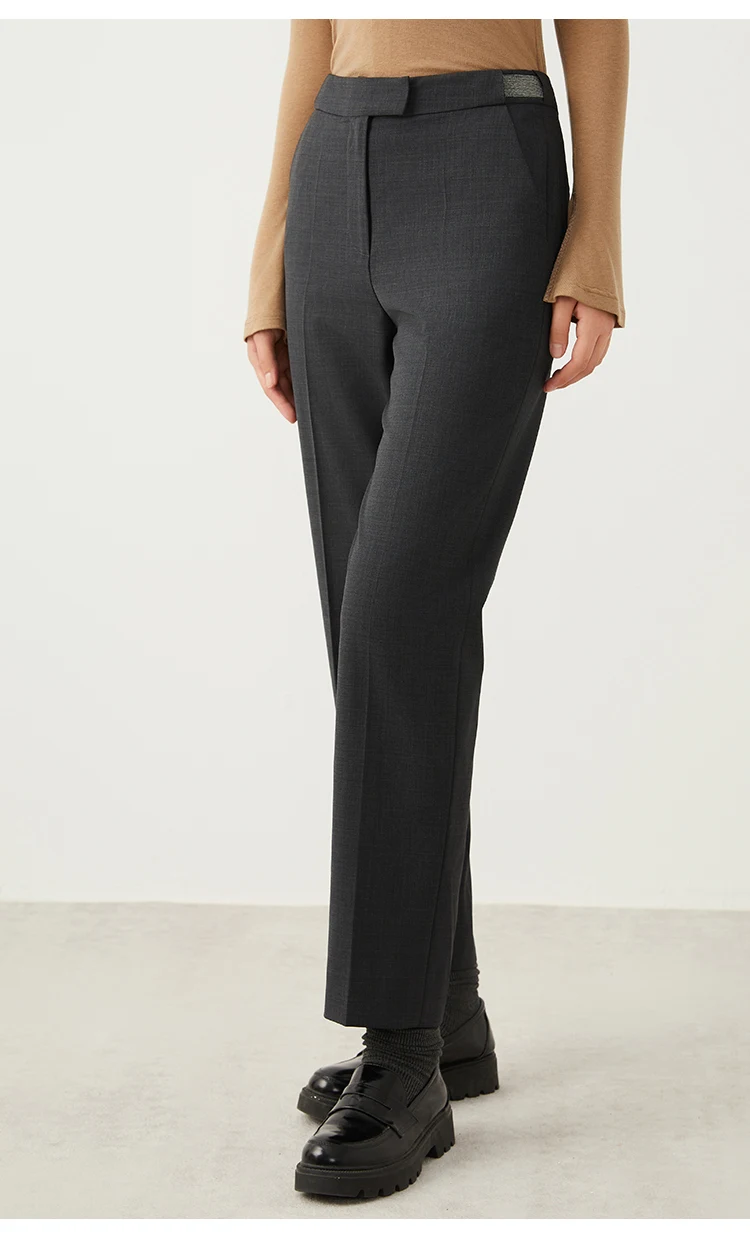 K2648X Luxusmarkenkleidung für Damen, lange Wollhosen, formelle Businesskleidung, Bürohosen für Damen – Detail 4